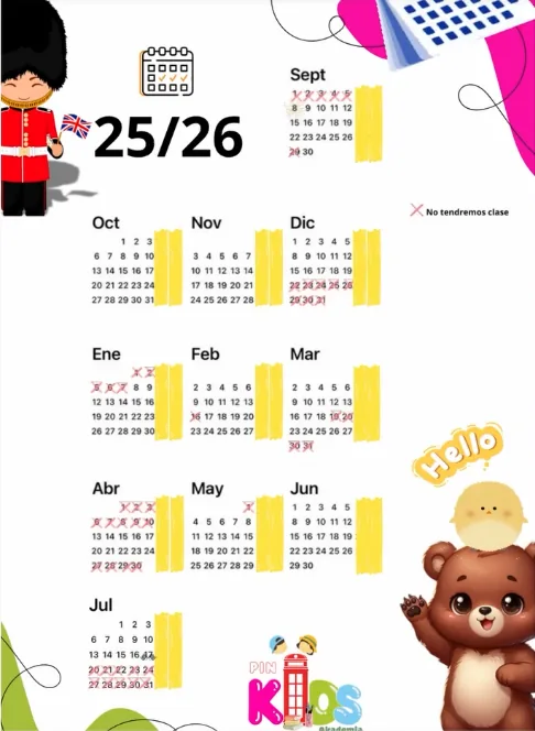 Calendario de actividades